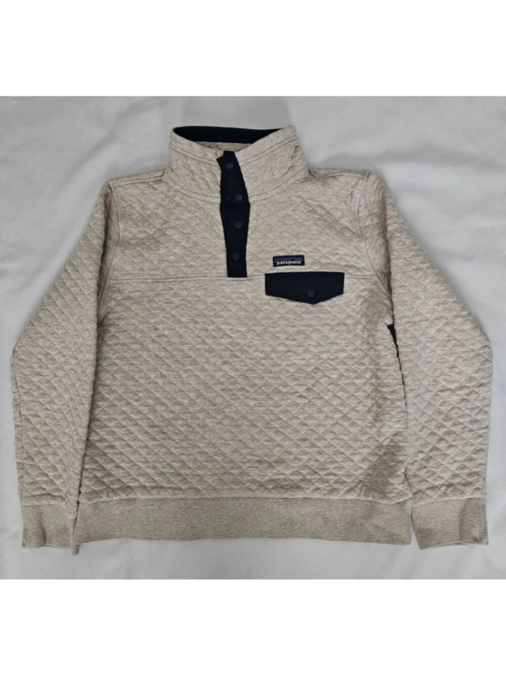 Patagonia Organic Cotton Quilt Snap-T Pullover Sweatshirt Birch White Sz Medium - Picture 15 of 16